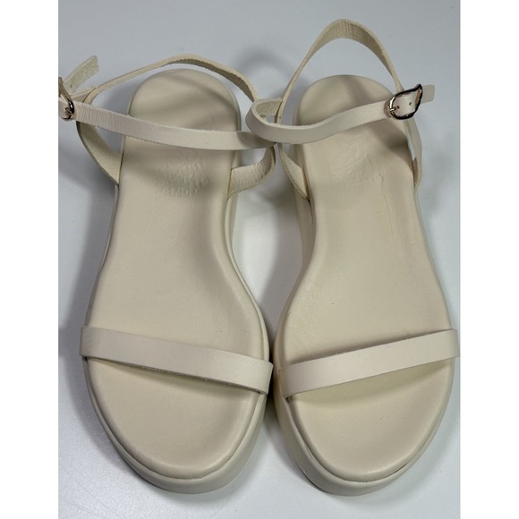 ANCIENT GREEK SANDALS Womens Ivory Irida Platform Leather Sandals Shoes 38 - Picture 1 of 10